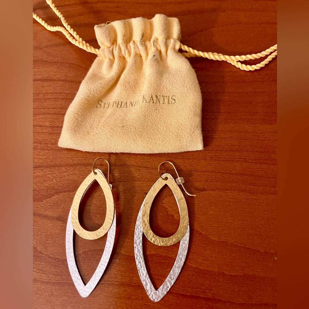 Stephanie Kantis Handmade Earrings Dipped in 24 Gold and Sterling Silver NEW